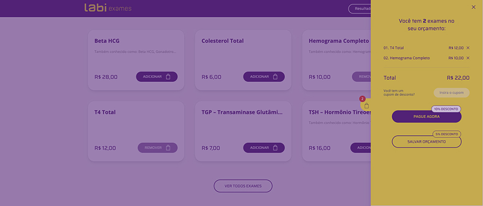 Como fazer um orçamento no Labi Exames