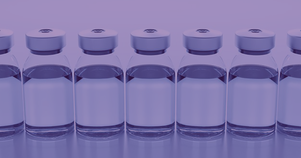 Vacina em frascos contra gripe 